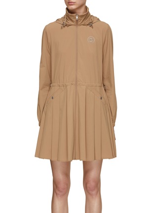Main View - Click To Enlarge - SOUTHCAPE - Pleated Long Sleeve Hooded Dress