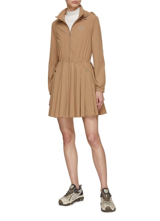 Figure View - Click To Enlarge - SOUTHCAPE - Pleated Long Sleeve Hooded Dress