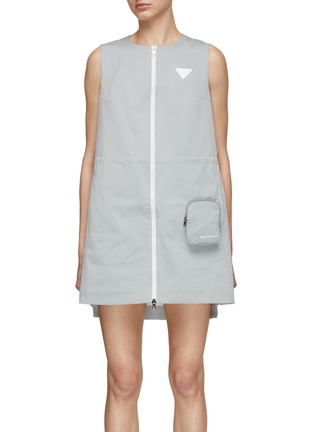 Main View - Click To Enlarge - SOUTHCAPE - Front Zip Drawstring Waist Dress