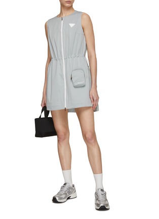 Figure View - Click To Enlarge - SOUTHCAPE - Front Zip Drawstring Waist Dress