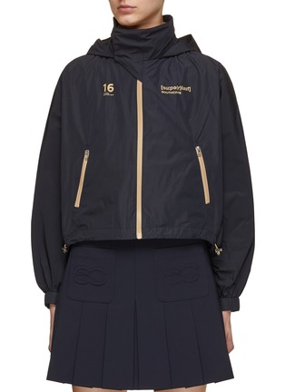 Main View - Click To Enlarge - SOUTHCAPE - Hooded Cropped Windbreaker Jacket
