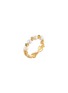 Main View - Click To Enlarge - CENTAURI LUCY - Neo Romantic Mistletoe Leaf Diamond Tsavorite Pearl 18K Yellow Gold Ring — Size 12