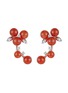 Main View - Click To Enlarge - CENTAURI LUCY - Neo-Romantic Christmas Holly 18K White Gold Diamond Carnelian Earrings