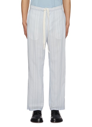 Main View - Click To Enlarge - AURALEE - Organdy Striped Drawstring Cotton Pants