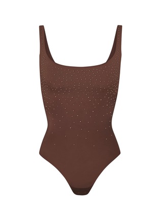 Main View - Click To Enlarge - SKIMS - x Swarovski Jelly Sheer Square Neck Thong Bodysuit