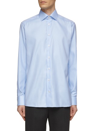Main View - Click To Enlarge - ETON  - Textured Twill Cotton Shirt