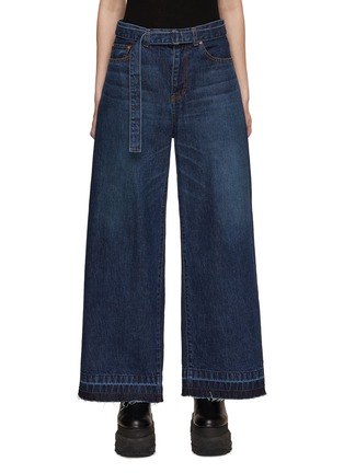 Main View - Click To Enlarge - SACAI - Wide Leg Belted Denim Jeans