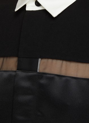  - SACAI - Contrast Collar Sheer Panel Rugby Top