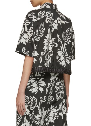 Back View - Click To Enlarge - SACAI - Hibiscus Cropped Bowling Shirt