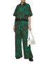 Figure View - Click To Enlarge - SACAI - Hibiscus Cropped Bowling Shirt