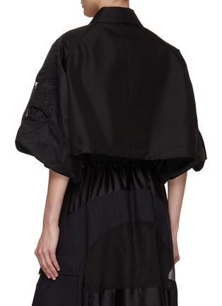 Back View - Click To Enlarge - SACAI - Puff Sleeve Hybrid Cropped Trench Coat
