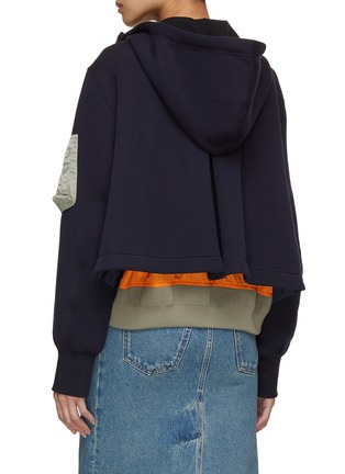 Back View - Click To Enlarge - SACAI - Hybrid Bicolour Zip Up Hoodie
