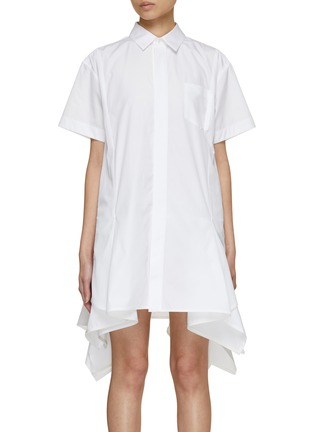 Main View - Click To Enlarge - SACAI - x Thomas Mason Peplum Hem Shirt Dress