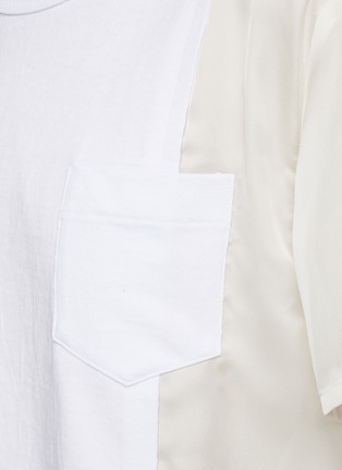  - SACAI - Asymmetrical Hem Satin Jersey Blend T-Shirt