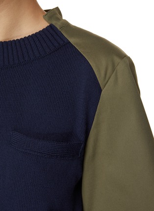  - SACAI - Hybrid Knit Front Pleated Back Top