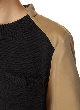  - SACAI - Hybrid Knit Front Pleated Back Top