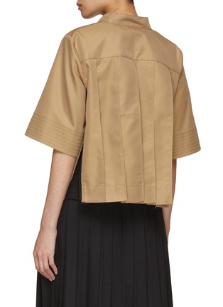 Back View - Click To Enlarge - SACAI - Hybrid Knit Front Pleated Back Top