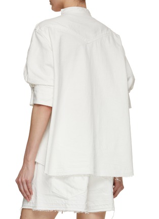 Back View - Click To Enlarge - SACAI - Puff Sleeve Denim Knit Hybrid Top
