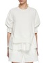 Main View - Click To Enlarge - SACAI - Puff Sleeve Denim Knit Hybrid Top