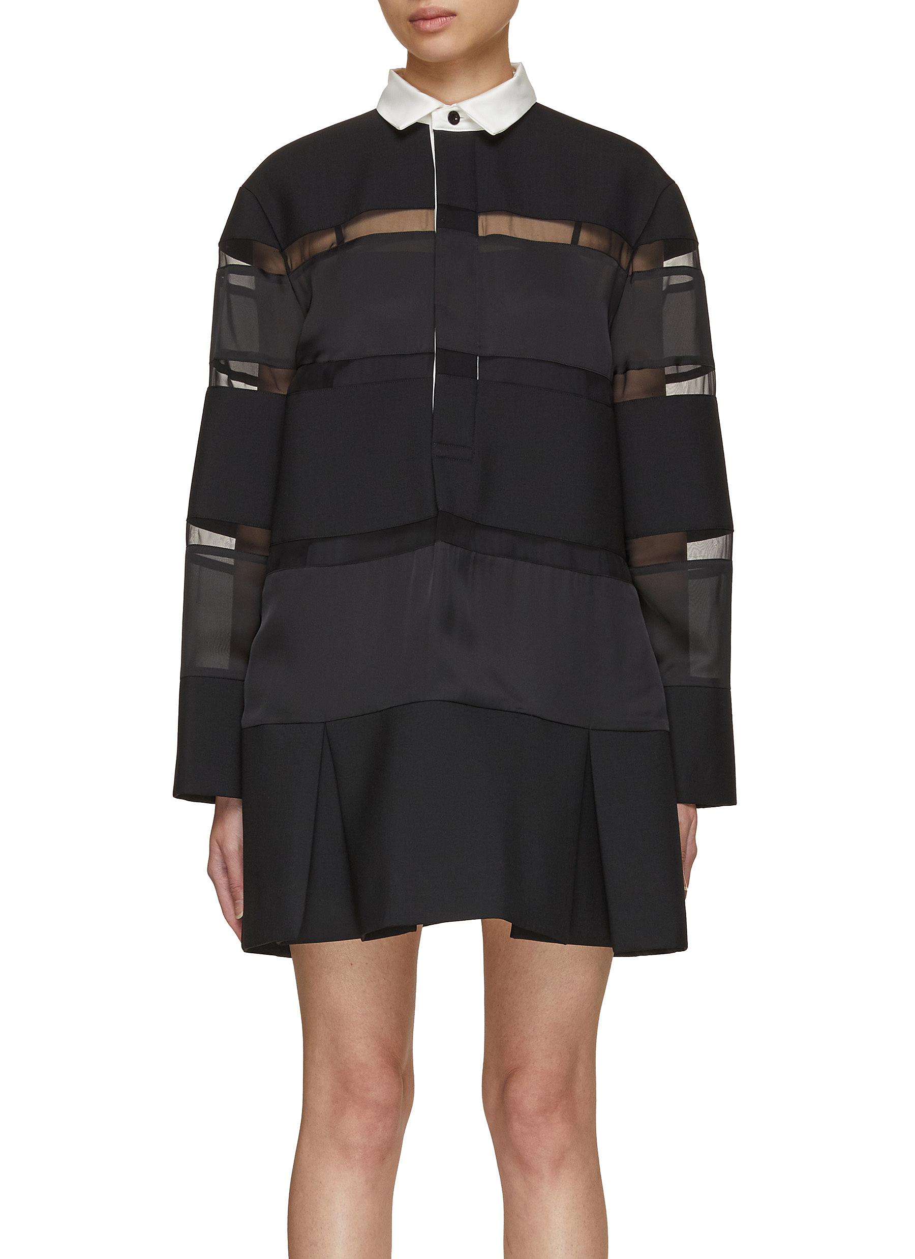 SACAI | Sheer Stripe Rugby Dress | Women | Lane Crawford