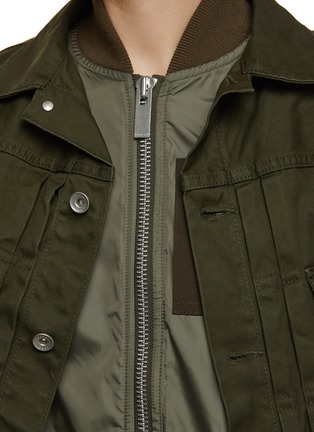  - SACAI - Nylon Zip Pocket Sleeve Denim Jacket