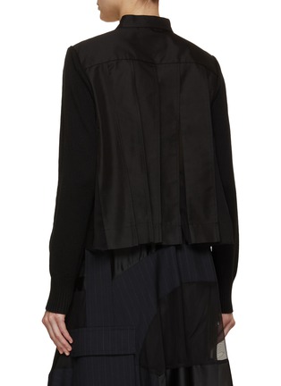 Back View - Click To Enlarge - SACAI - Hybrid Pleated Back Knit Cardigan