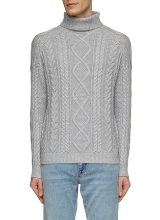 Main View - Click To Enlarge - DREYDEN - Turtleneck Cable Knit Sweater