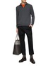 Figure View - Click To Enlarge - DREYDEN - Long Sleeve Ribbed Polo Sweater