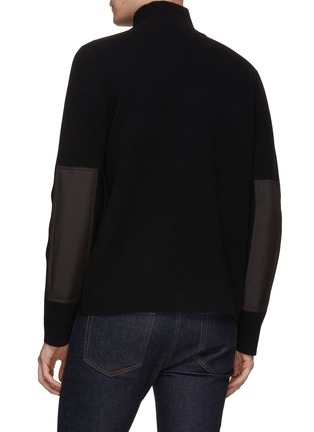 Back View - Click To Enlarge - DREYDEN - Half Zip High Neck Cashmere Sweater