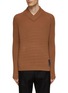 Main View - Click To Enlarge - DREYDEN - Zig Zag Collar V-Neck Ribbed Sweater