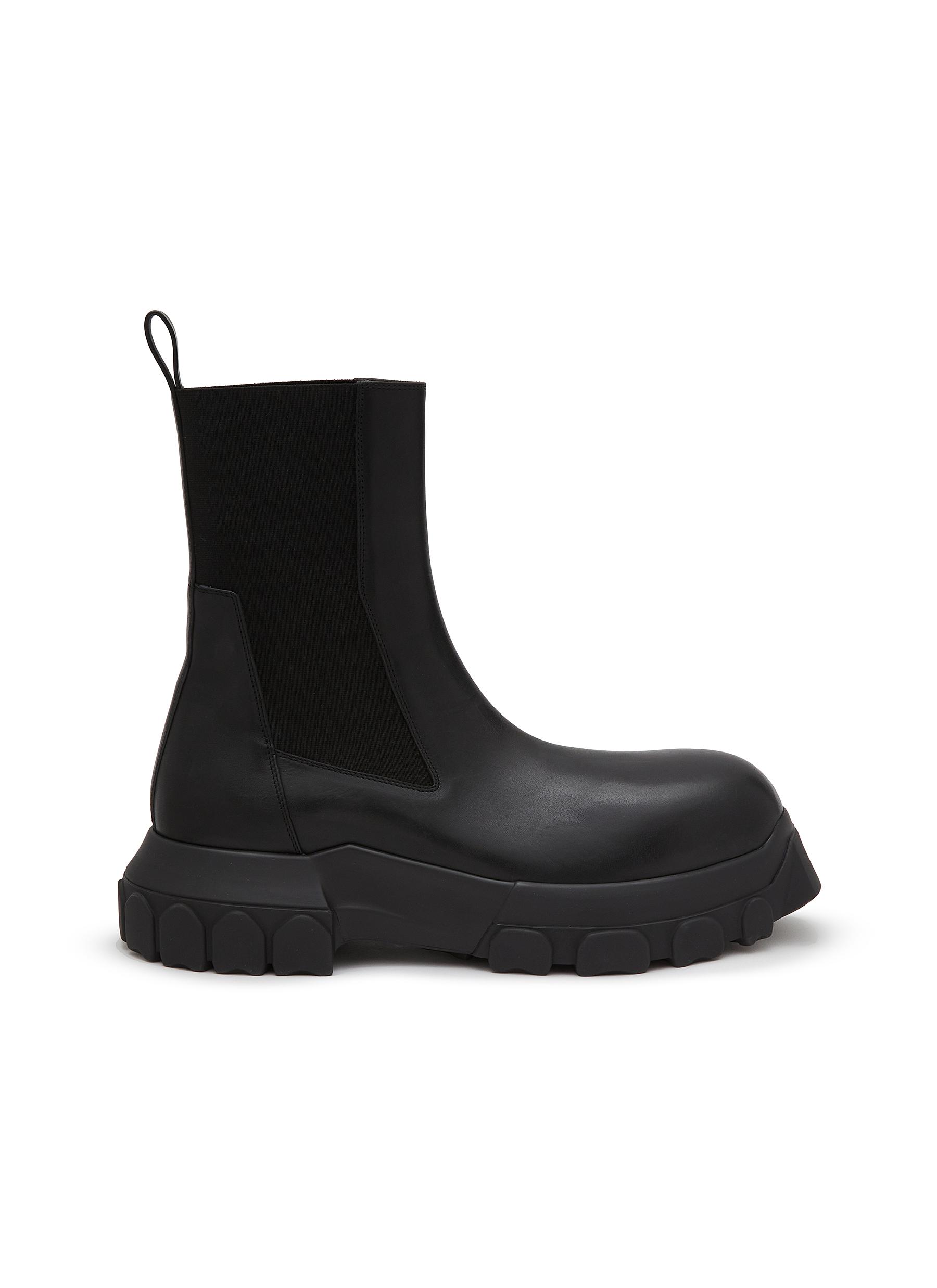 RICK OWENS | Beatle Bozo Tractor Lug-sole Leather Ankle Boots 