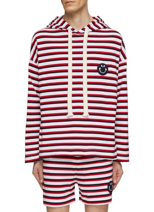 Main View - Click To Enlarge - JOSHUA’S - Stripe Smiley Face Hoodie