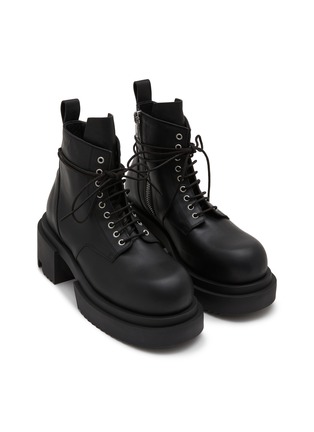 Detail View - Click To Enlarge - RICK OWENS  - Army Leather Low Bogun Boots