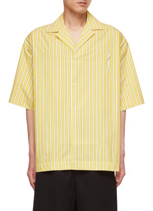 Main View - Click To Enlarge - JACQUEMUS - Le Haut Polo Twisted Stripe Shirt
