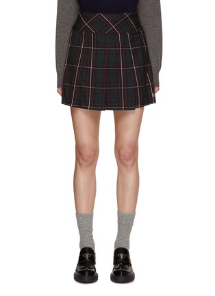 Main View - Click To Enlarge - CLOVE - Tartan Check Pleated Skirt