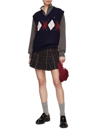 Figure View - Click To Enlarge - CLOVE - Tartan Check Pleated Skirt