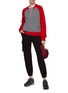 Figure View - Click To Enlarge - CLOVE - Knit Varsity Zip Up Cardigan