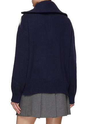 Back View - Click To Enlarge - CLOVE - Nordic Half Zip Knit Top