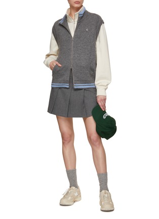 Figure View - Click To Enlarge - CLOVE - Knit High Neck Zip Up Track Vest