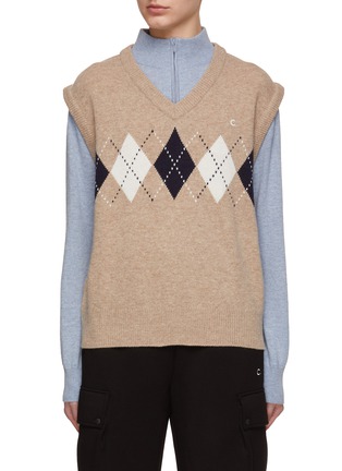 Main View - Click To Enlarge - CLOVE - Argyle Layered Knit