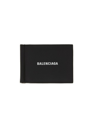 Main View - Click To Enlarge - BALENCIAGA - Logo Print Leather Card Holder