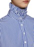  - PRUNE GOLDSCHMIDT - Ruffle Collar Striped Cotton Shirt