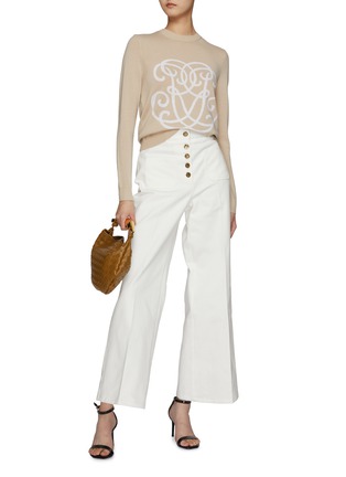 Figure View - Click To Enlarge - PRUNE GOLDSCHMIDT - Button Up Flared Pants