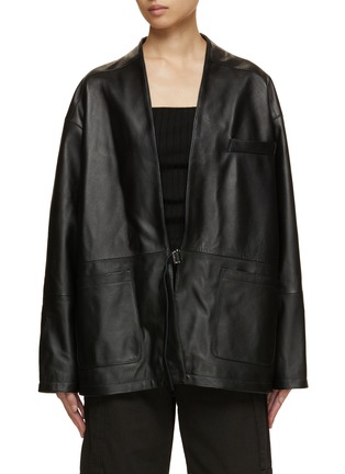 Main View - Click To Enlarge - ARMARIUM - Frida Drop Front Buckle Leather Jacket