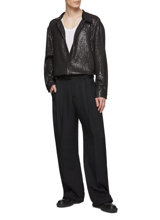 Figure View - Click To Enlarge - AMIRI - Sequined Collarless Shirt