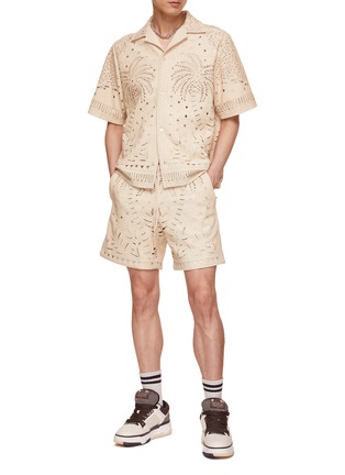 Figure View - Click To Enlarge - AMIRI - Palm Tree Cut Out Leather Shirt