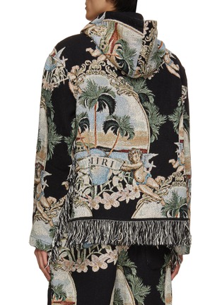 Back View - Click To Enlarge - AMIRI - Fringe Hem Chrub Palm Tree Tapestry Cotton Hoodie
