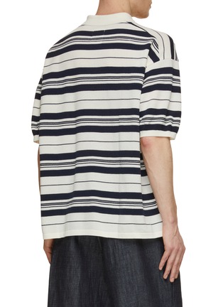 Back View - Click To Enlarge - NANAMICA - Oversized Striped Polo Sweater