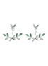 Main View - Click To Enlarge - CENTAURI LUCY - Neo-Romantic Mistletoe Leaf 18K White Gold Diamond Tsavorite Earrings