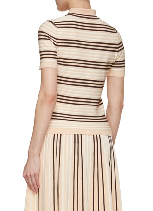 Back View - Click To Enlarge - ZIMMERMANN - Natura Striped Knit Polo